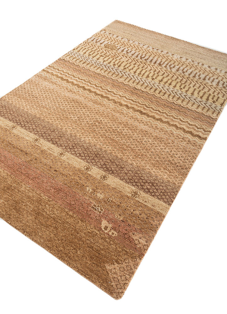 savana beige and brown wool hand knotted Rug - FoldShot savana beige and brown wool hand knotted Rug - FoldShot