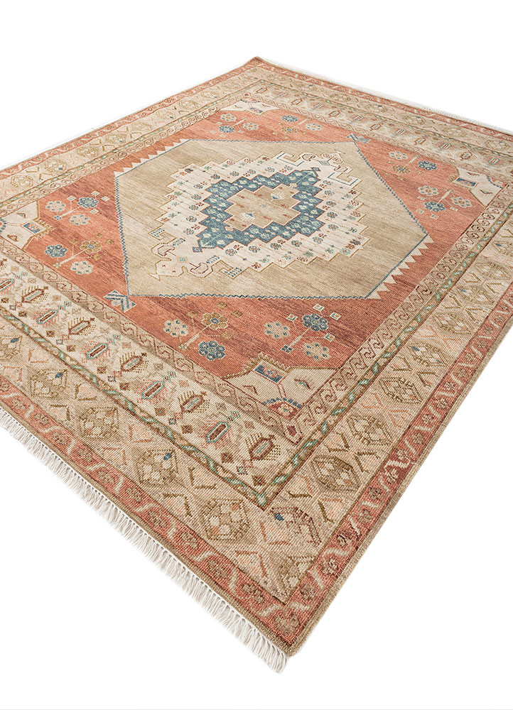 savana ivory wool hand knotted Rug - FoldShot