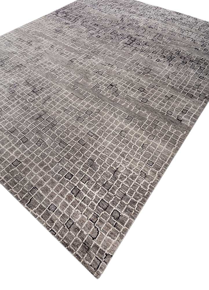 aprezo grey and black wool hand knotted Rug - FoldShot aprezo grey and black wool hand knotted Rug - FoldShot