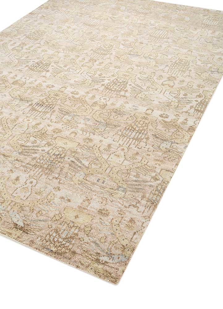 viscaya beige and brown wool hand knotted Rug - FoldShot