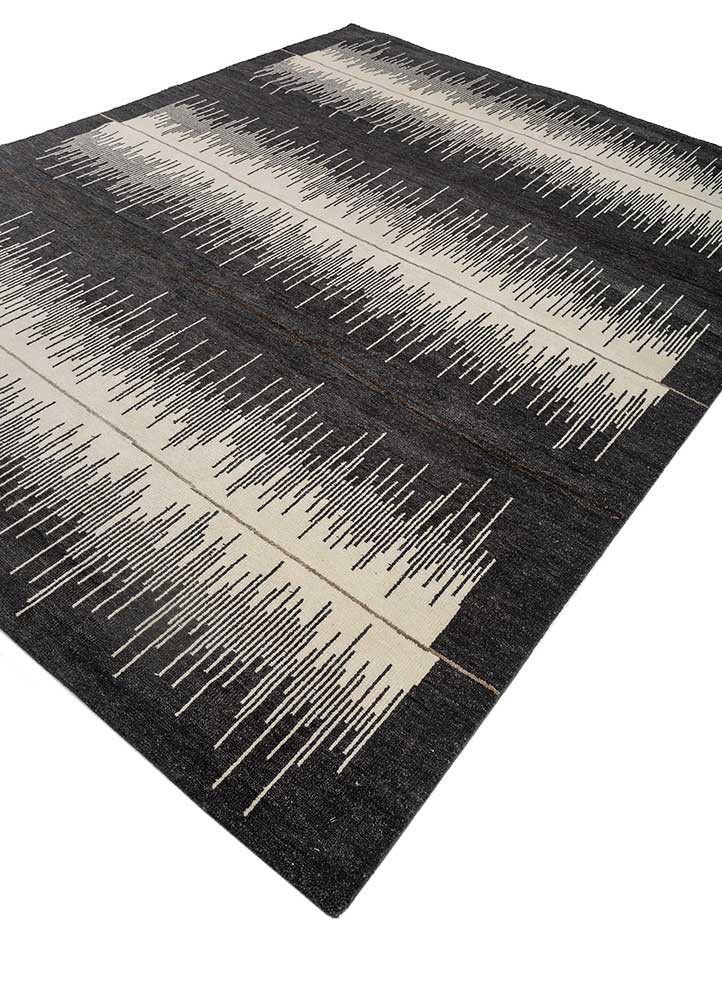 manifest grey and black wool hand knotted Rug - FoldShot manifest grey and black wool hand knotted Rug - FoldShot