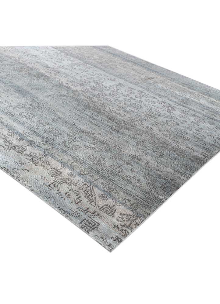 savana blue wool hand knotted Rug - FoldShot savana blue wool hand knotted Rug - FoldShot