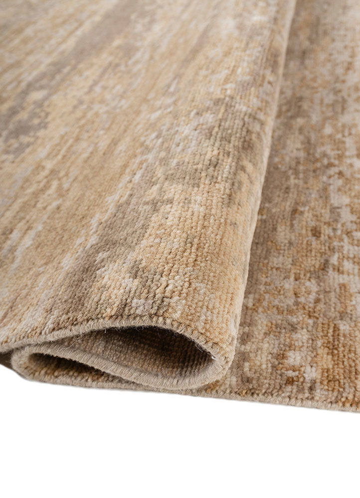 entropy beige and brown wool hand knotted Rug - FoldShot