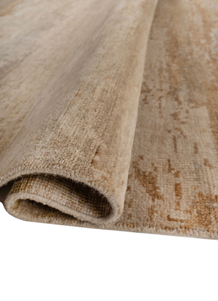 entropy beige and brown wool hand knotted Rug - FoldShot