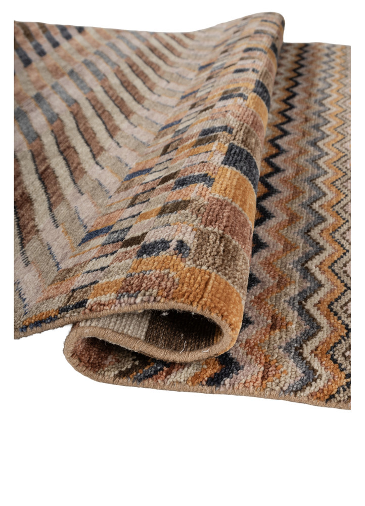 manchaha red and orange wool hand knotted Rug - FoldShot manchaha red and orange wool hand knotted Rug - FoldShot