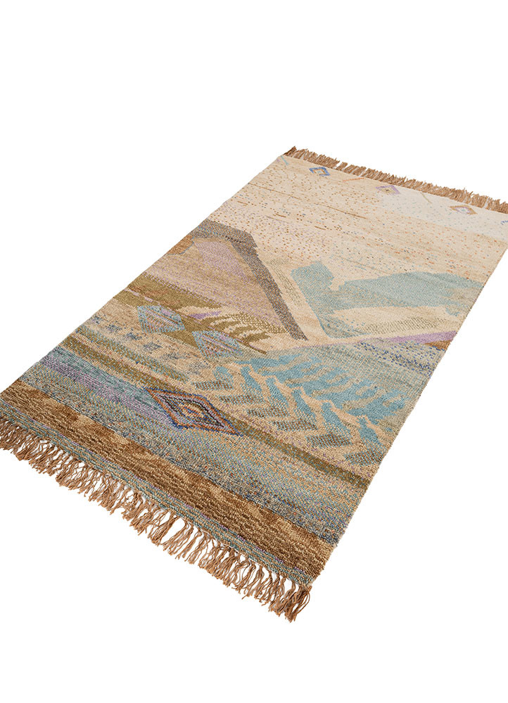 manchaha blue wool hand knotted Rug - FoldShot manchaha blue wool hand knotted Rug - FoldShot