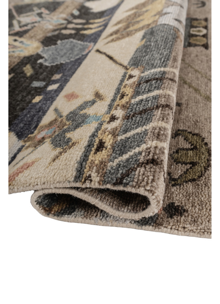 manchaha ivory wool hand knotted Rug - FoldShot manchaha ivory wool hand knotted Rug - FoldShot