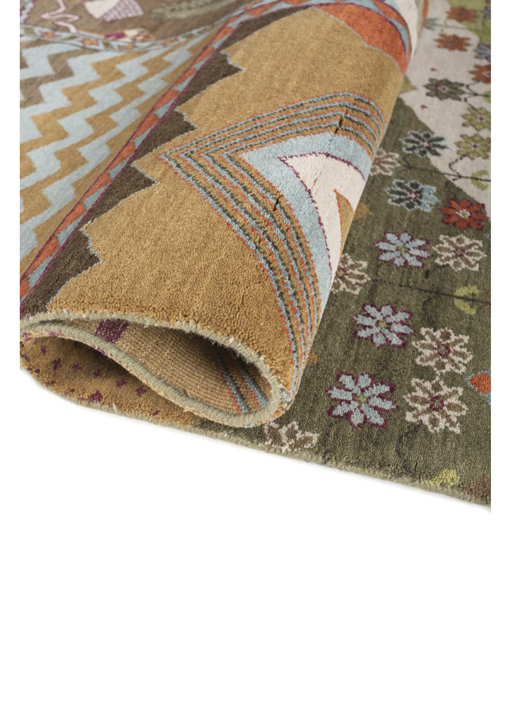 weaver art reserve beige and brown wool hand knotted Rug - FoldShot weaver art reserve beige and brown wool hand knotted Rug - FoldShot