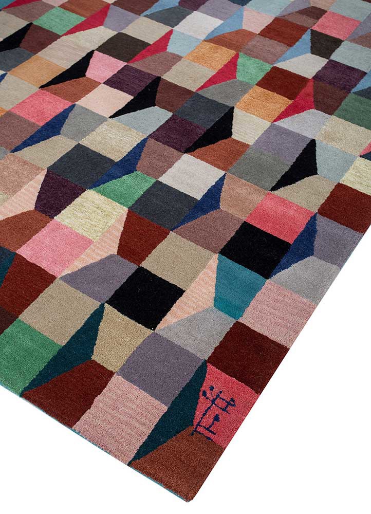 acar multi wool and viscose hand tufted Rug - FoldShot