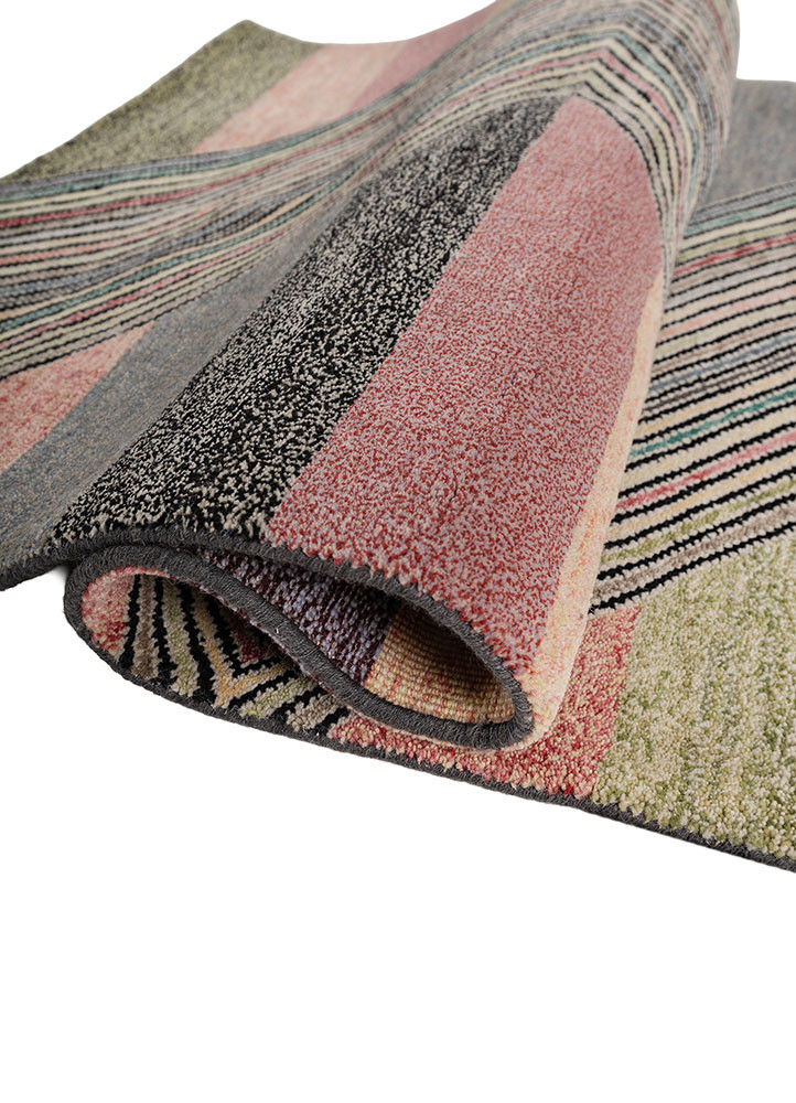 manchaha grey and black wool and bamboo silk hand knotted Rug - FoldShot manchaha grey and black wool and bamboo silk hand knotted Rug - FoldShot