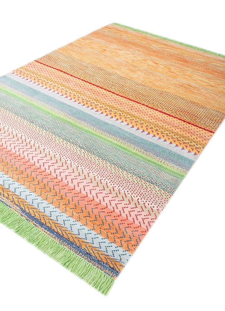 manchaha blue wool and bamboo silk hand knotted Rug - FoldShot