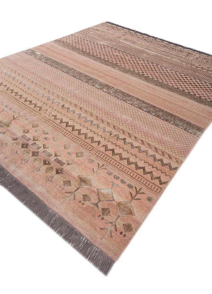 manchaha red and orange wool and bamboo silk hand knotted Rug - FoldShot manchaha red and orange wool and bamboo silk hand knotted Rug - FoldShot