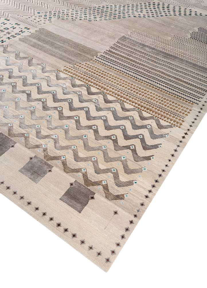 manchaha ivory wool and bamboo silk hand knotted Rug - FoldShot manchaha ivory wool and bamboo silk hand knotted Rug - FoldShot