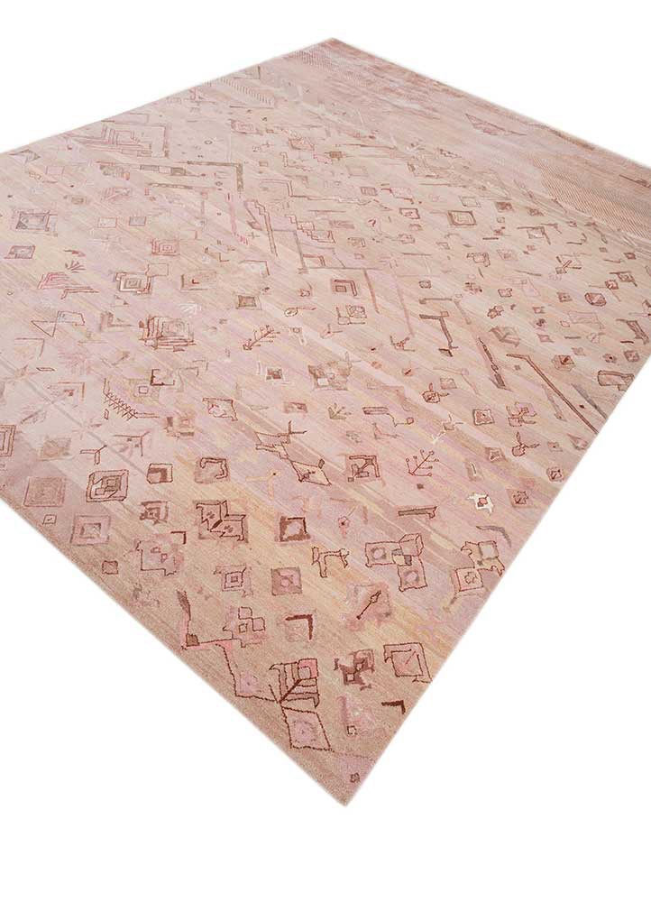 manchaha pink and purple wool and bamboo silk hand knotted Rug - FoldShot manchaha pink and purple wool and bamboo silk hand knotted Rug - FoldShot