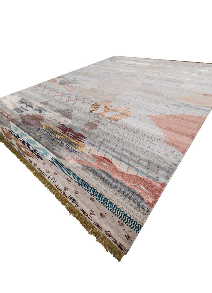 freedom manchaha blue wool and bamboo silk hand knotted Rug - FoldShot freedom manchaha blue wool and bamboo silk hand knotted Rug - FoldShot