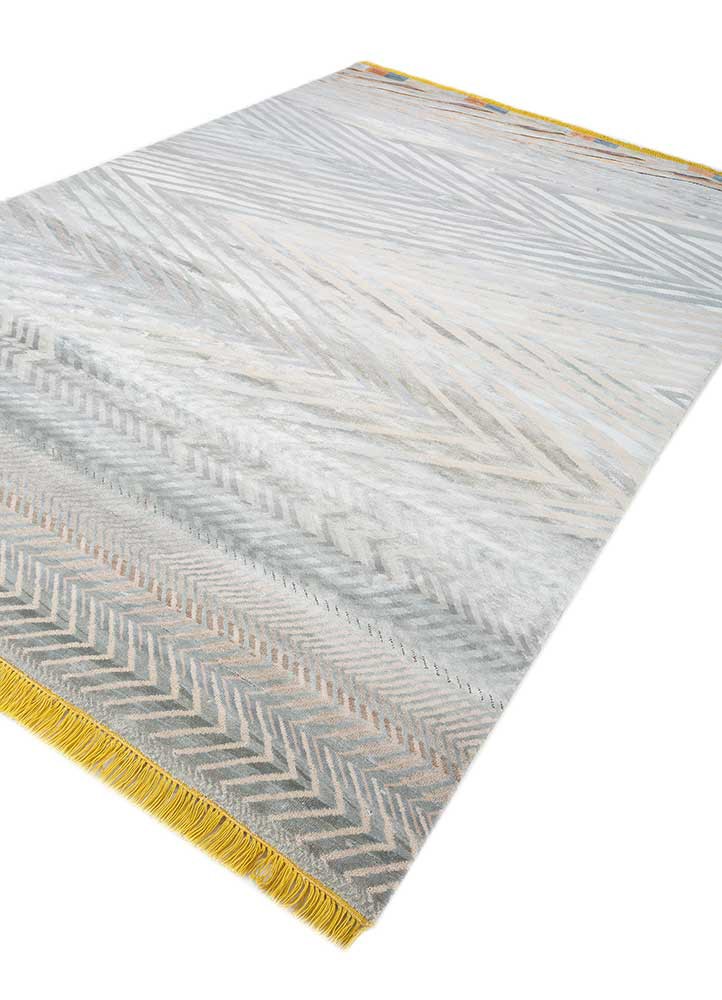 manchaha blue wool and bamboo silk hand knotted Rug - FoldShot manchaha blue wool and bamboo silk hand knotted Rug - FoldShot