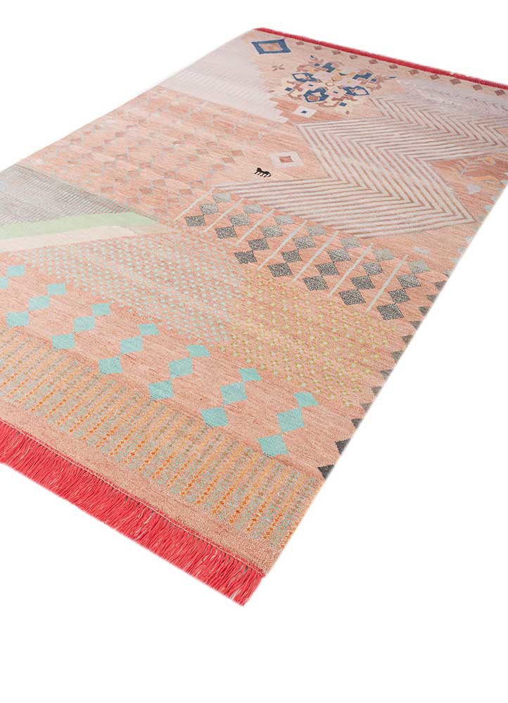 manchaha pink and purple wool and bamboo silk hand knotted Rug - FoldShot manchaha pink and purple wool and bamboo silk hand knotted Rug - FoldShot