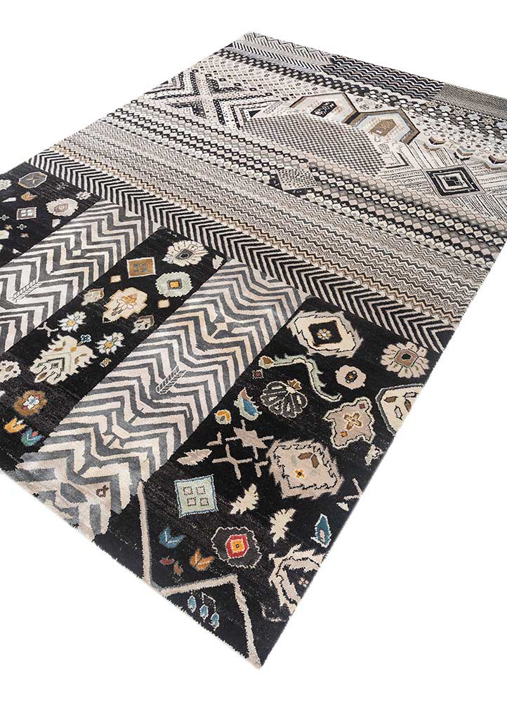 manchaha ivory wool and bamboo silk hand knotted Rug - FoldShot manchaha ivory wool and bamboo silk hand knotted Rug - FoldShot