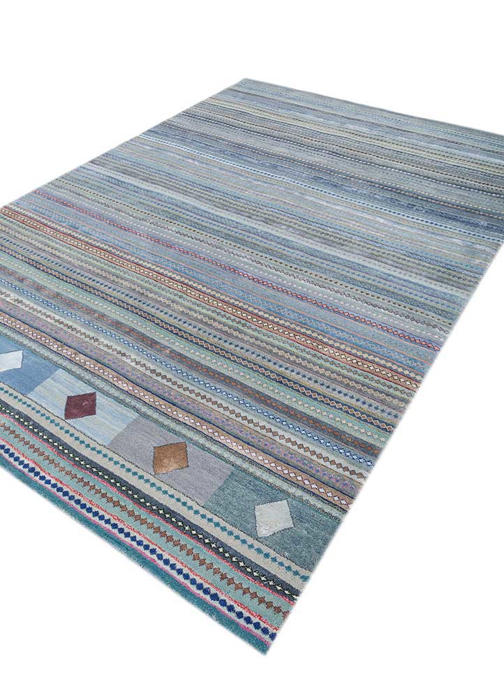 manchaha blue wool and bamboo silk hand knotted Rug - FoldShot manchaha blue wool and bamboo silk hand knotted Rug - FoldShot