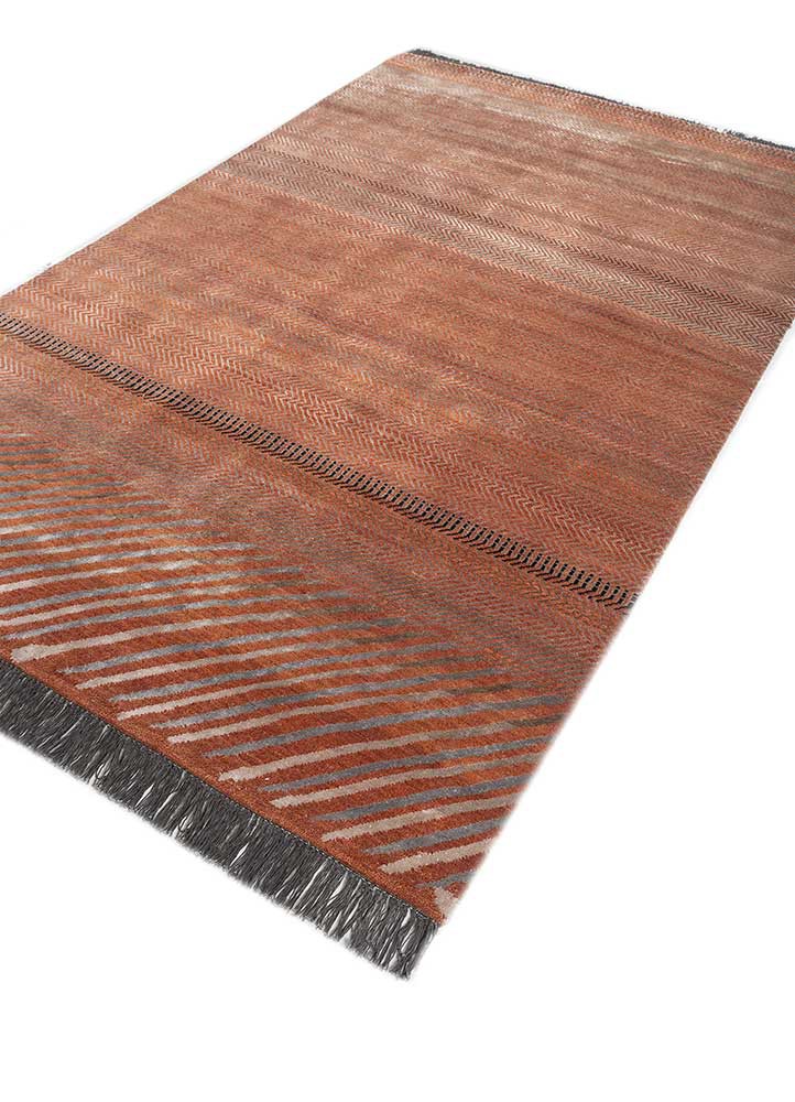 manchaha red and orange wool and bamboo silk hand knotted Rug - FoldShot manchaha red and orange wool and bamboo silk hand knotted Rug - FoldShot