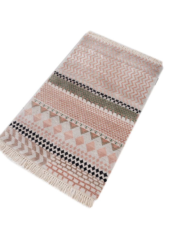 manchaha ivory wool and bamboo silk hand knotted Rug - FoldShot manchaha ivory wool and bamboo silk hand knotted Rug - FoldShot