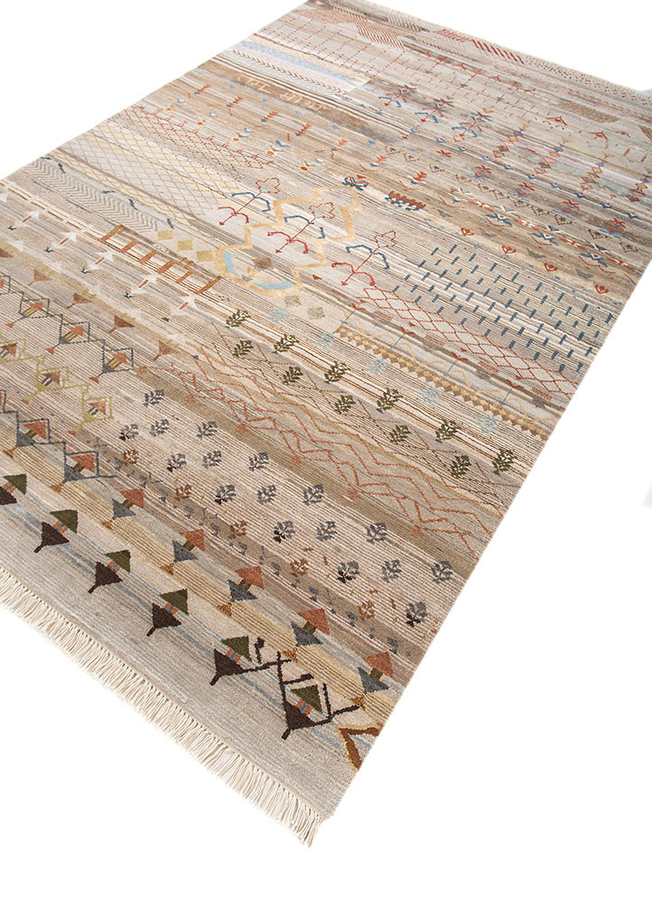 manchaha grey and black wool and bamboo silk hand knotted Rug - FoldShot manchaha grey and black wool and bamboo silk hand knotted Rug - FoldShot