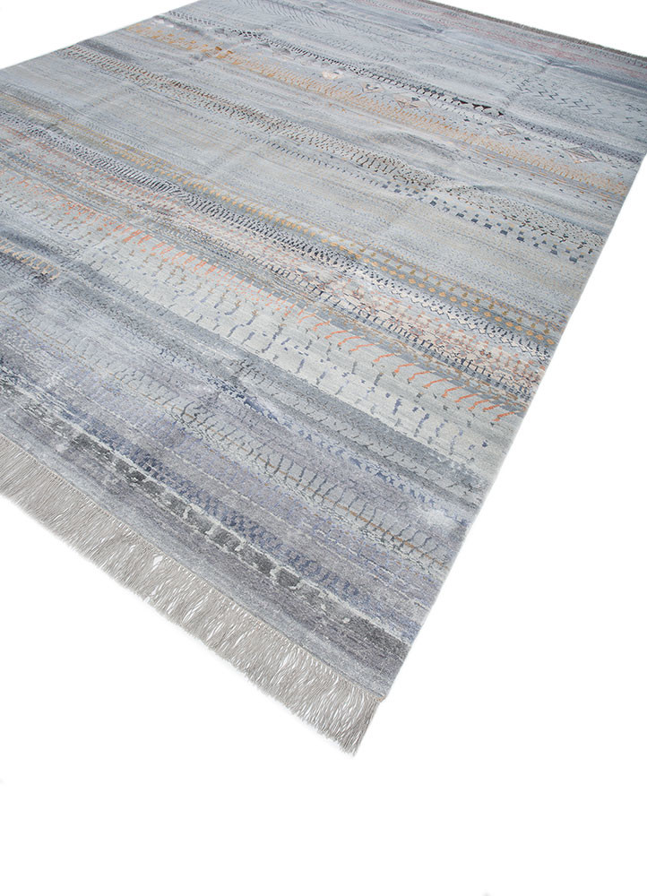 manchaha blue wool and bamboo silk hand knotted Rug - FoldShot manchaha blue wool and bamboo silk hand knotted Rug - FoldShot