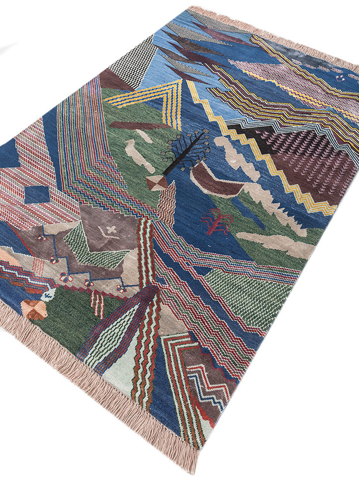 manchaha pink and purple wool and bamboo silk hand knotted Rug - FoldShot manchaha pink and purple wool and bamboo silk hand knotted Rug - FoldShot