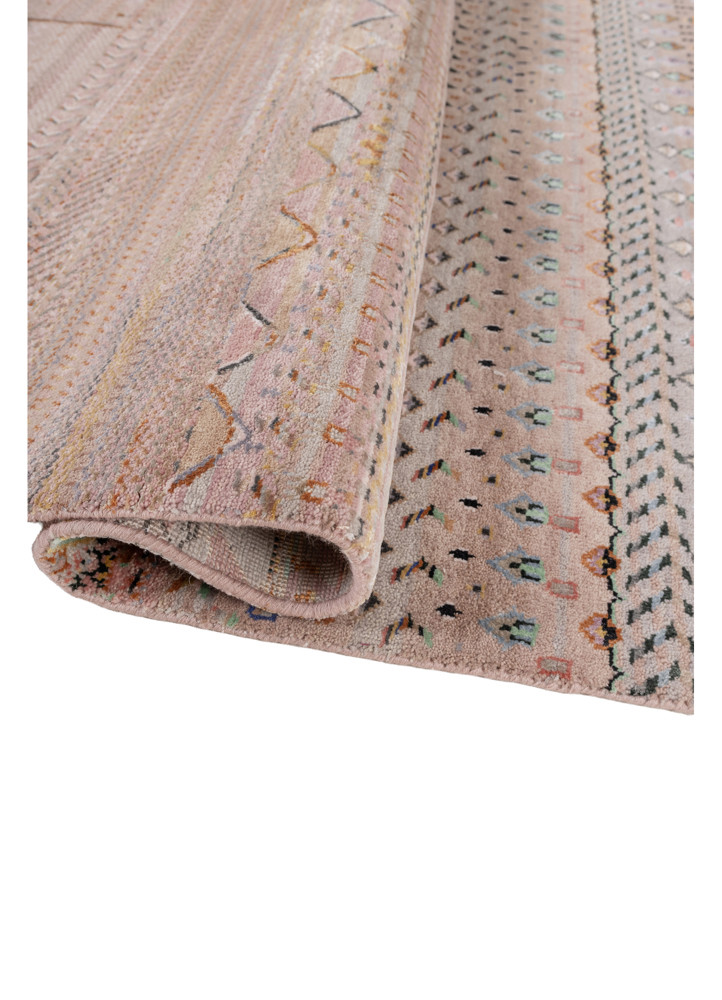 manchaha pink and purple wool and bamboo silk hand knotted Rug - FoldShot manchaha pink and purple wool and bamboo silk hand knotted Rug - FoldShot
