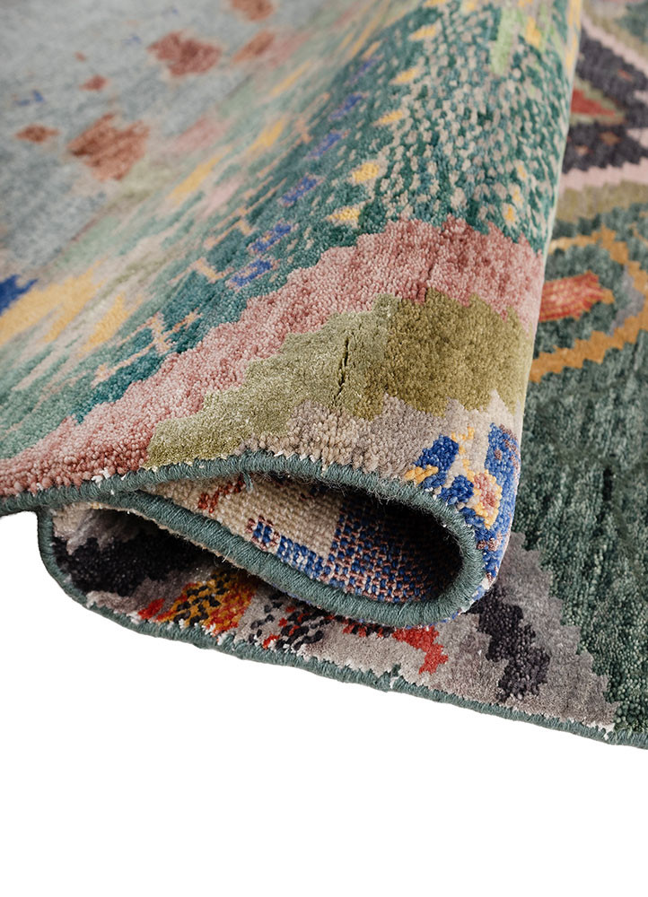 manchaha grey and black wool and bamboo silk hand knotted Rug - FoldShot manchaha grey and black wool and bamboo silk hand knotted Rug - FoldShot