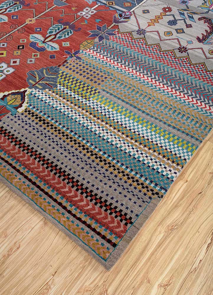 weaver art reserve grey and black wool and bamboo silk hand knotted Rug - FoldShot