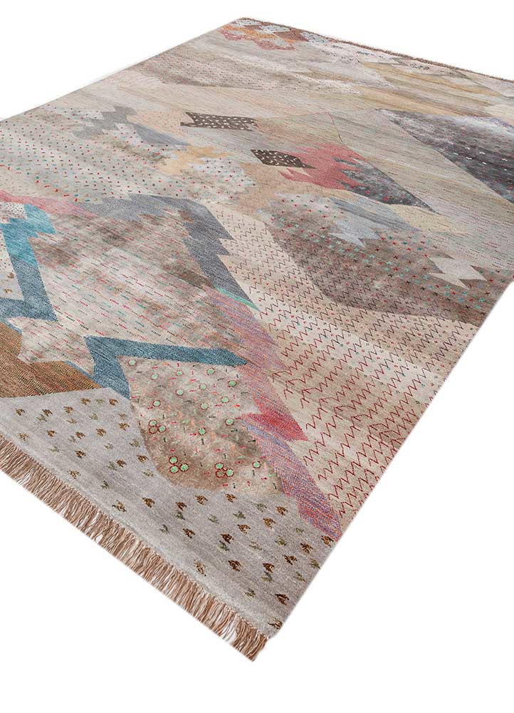 freedom manchaha beige and brown wool and bamboo silk hand knotted Rug - FoldShot freedom manchaha beige and brown wool and bamboo silk hand knotted Rug - FoldShot