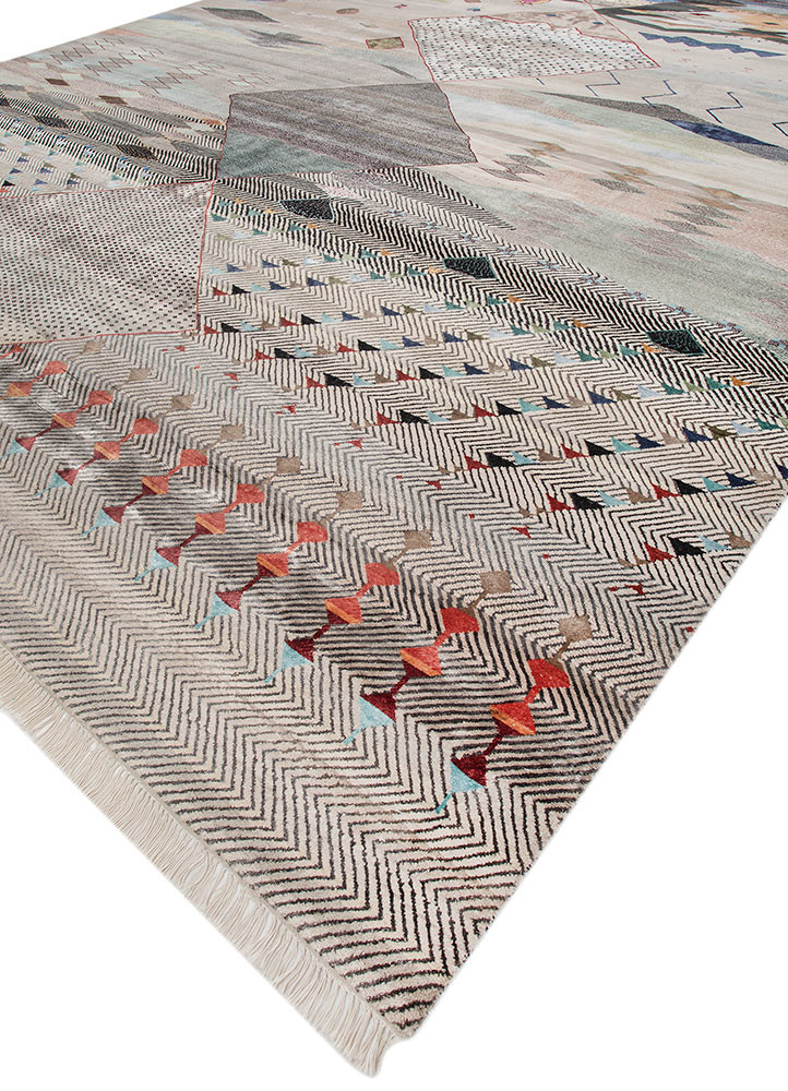 freedom manchaha ivory wool and bamboo silk hand knotted Rug - FoldShot freedom manchaha ivory wool and bamboo silk hand knotted Rug - FoldShot
