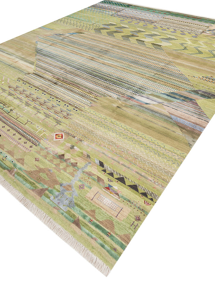 freedom manchaha green wool and bamboo silk hand knotted Rug - FoldShot freedom manchaha green wool and bamboo silk hand knotted Rug - FoldShot