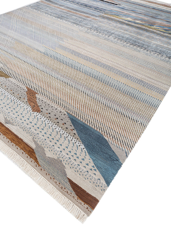 freedom manchaha grey and black wool and bamboo silk hand knotted Rug - FoldShot freedom manchaha grey and black wool and bamboo silk hand knotted Rug - FoldShot