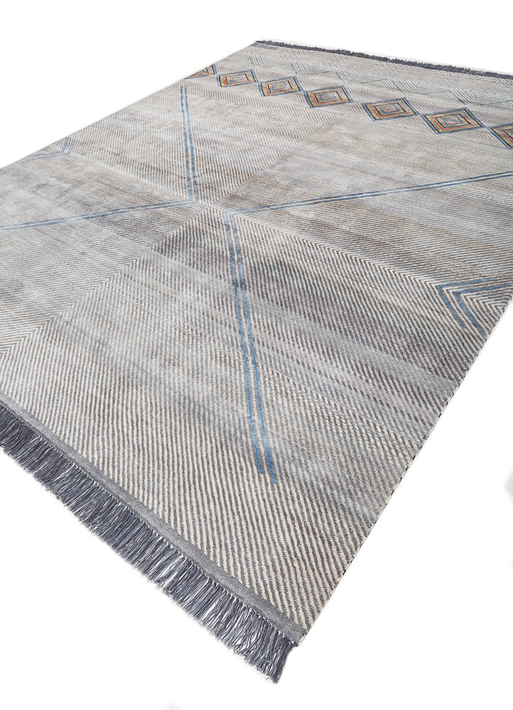 freedom manchaha blue wool and bamboo silk hand knotted Rug - FoldShot freedom manchaha blue wool and bamboo silk hand knotted Rug - FoldShot