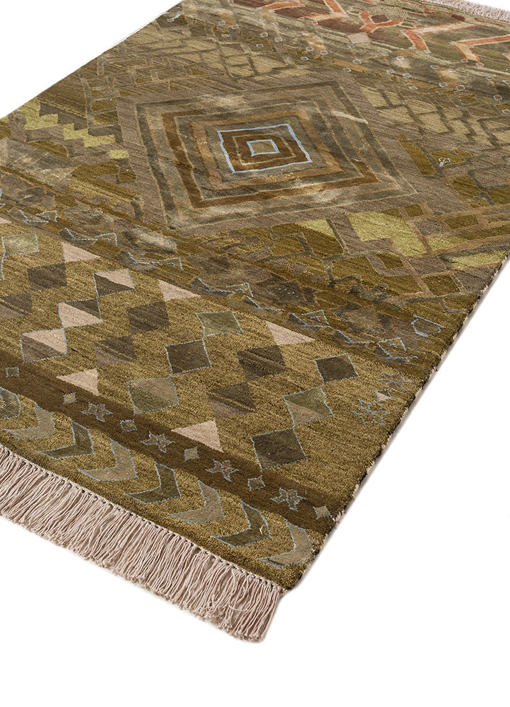 freedom manchaha green wool and bamboo silk hand knotted Rug - FoldShot freedom manchaha green wool and bamboo silk hand knotted Rug - FoldShot