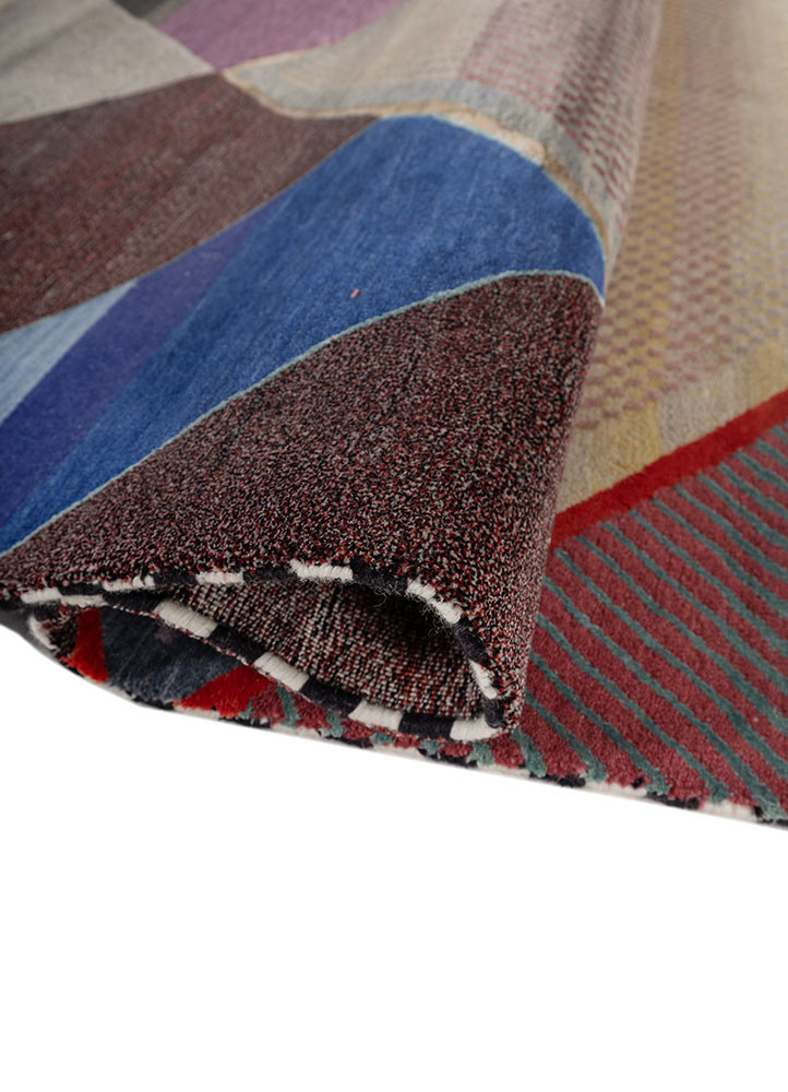 freedom manchaha green wool and bamboo silk hand knotted Rug - FoldShot