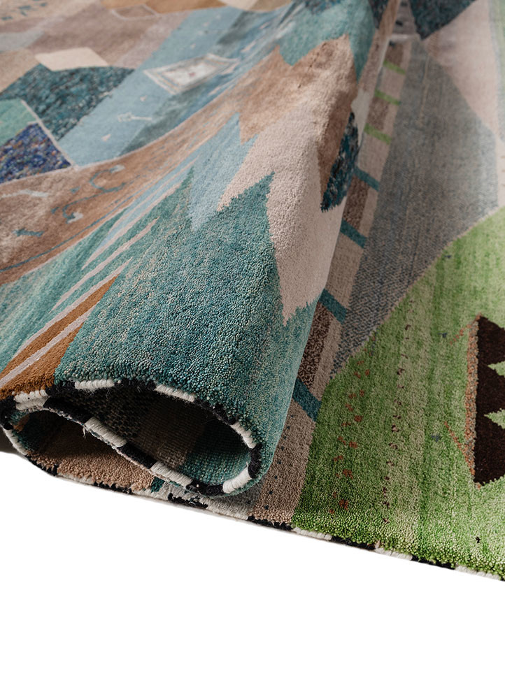 freedom manchaha ivory wool and bamboo silk hand knotted Rug - FoldShot freedom manchaha ivory wool and bamboo silk hand knotted Rug - FoldShot