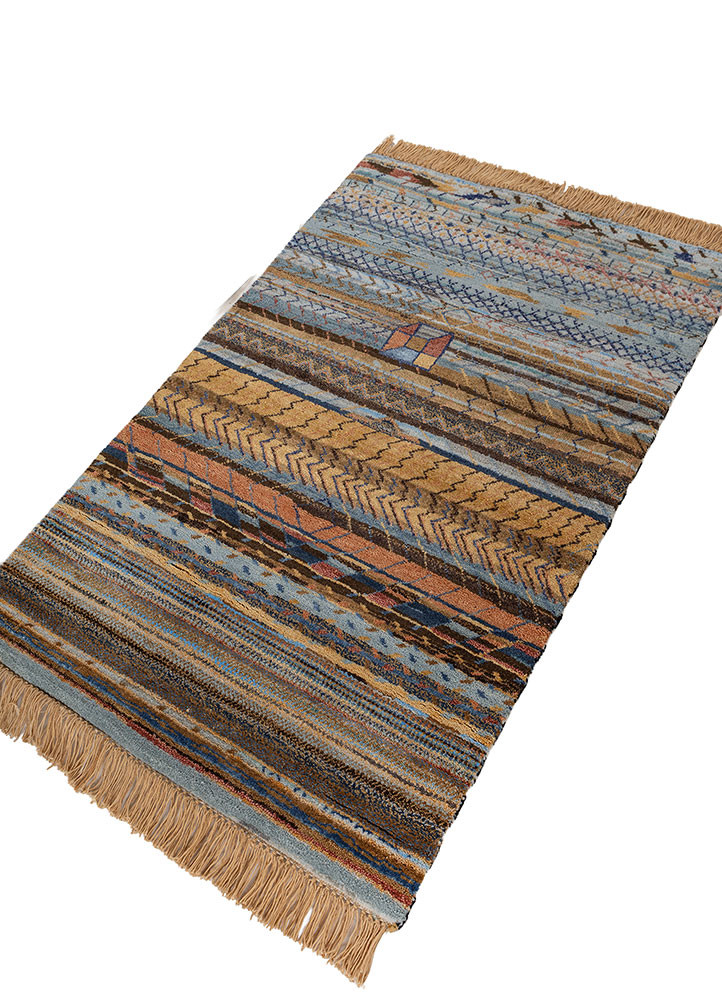 freedom manchaha blue wool and bamboo silk hand knotted Rug - FoldShot freedom manchaha blue wool and bamboo silk hand knotted Rug - FoldShot