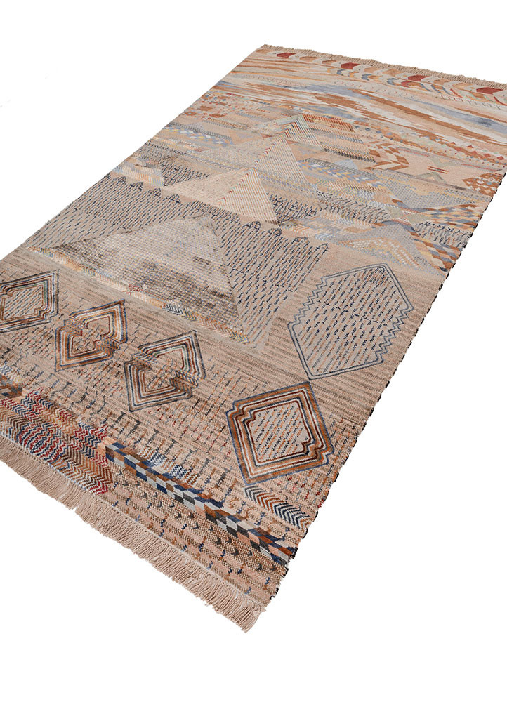 freedom manchaha blue wool and bamboo silk hand knotted Rug - FoldShot freedom manchaha blue wool and bamboo silk hand knotted Rug - FoldShot
