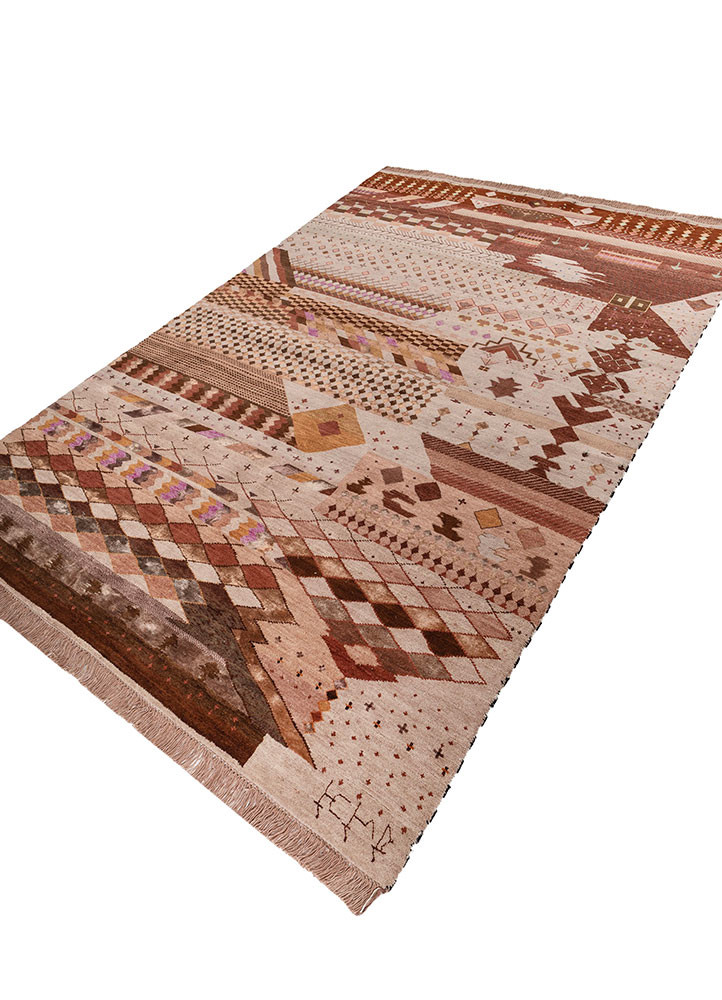 freedom manchaha pink and purple wool and bamboo silk hand knotted Rug - FoldShot freedom manchaha pink and purple wool and bamboo silk hand knotted Rug - FoldShot