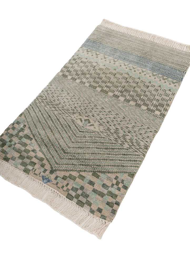 manchaha blue wool and bamboo silk hand knotted Rug - FoldShot manchaha blue wool and bamboo silk hand knotted Rug - FoldShot