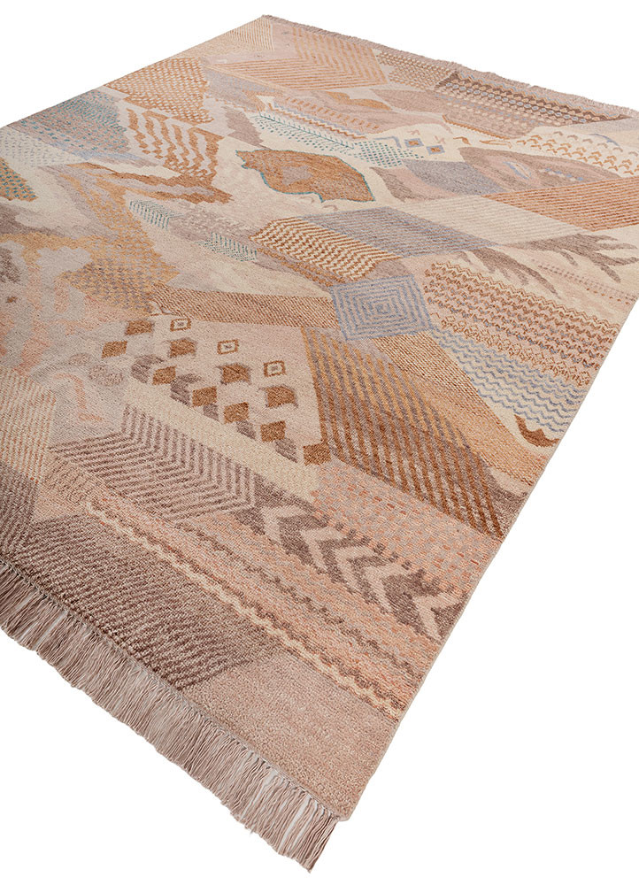 manchaha red and orange wool hand knotted Rug - FoldShot manchaha red and orange wool hand knotted Rug - FoldShot