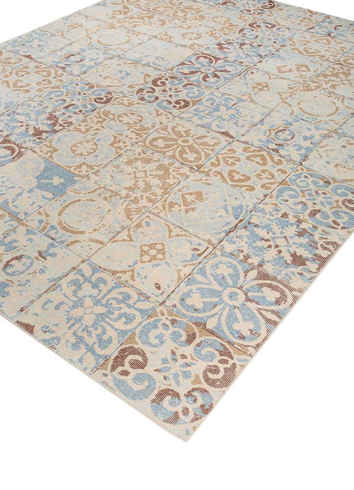 erbe beige and brown wool hand knotted Rug - FoldShot erbe beige and brown wool hand knotted Rug - FoldShot
