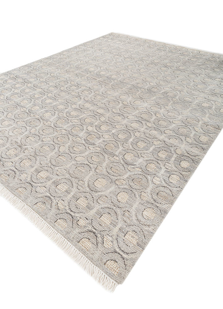 erbe grey and black afghan wool hand knotted Rug - FoldShot