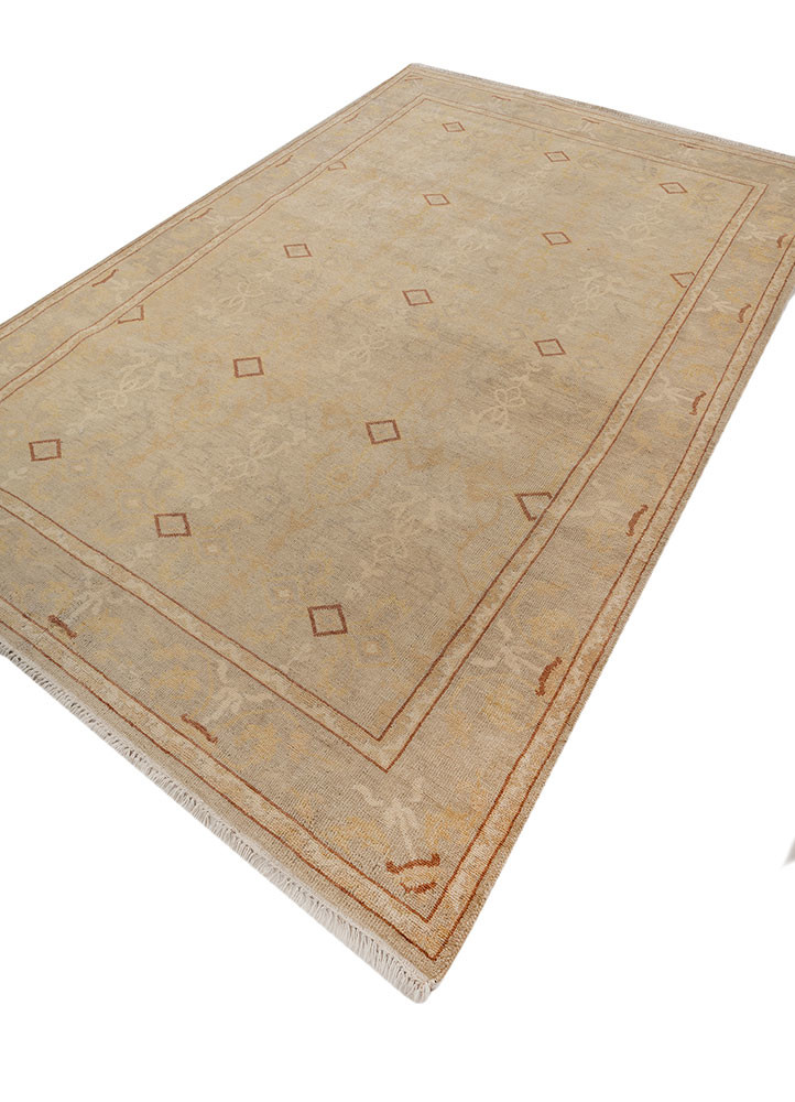 erbe gold wool hand knotted Rug - FoldShot