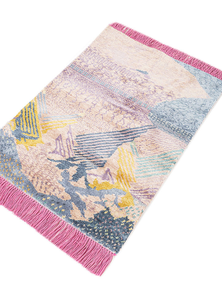 manchaha blue silk hand knotted Rug - FoldShot manchaha blue silk hand knotted Rug - FoldShot