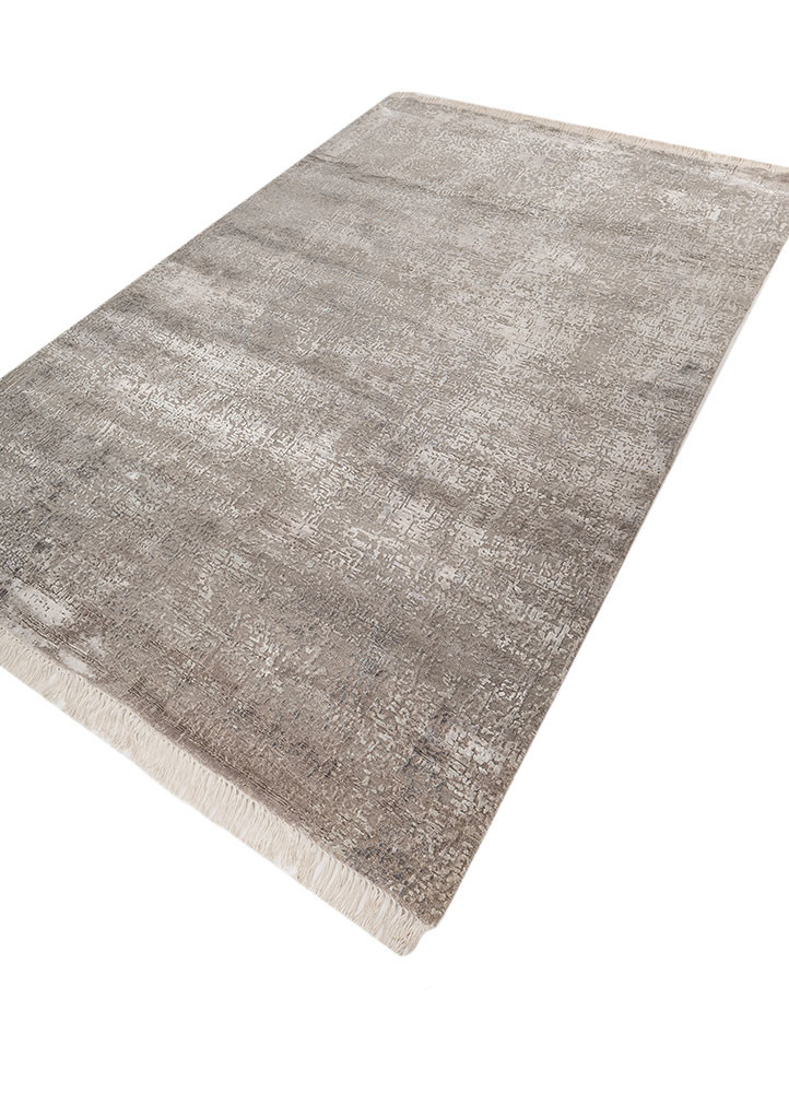 entropy grey and black wool and bamboo silk hand knotted Rug - FoldShot entropy grey and black wool and bamboo silk hand knotted Rug - FoldShot