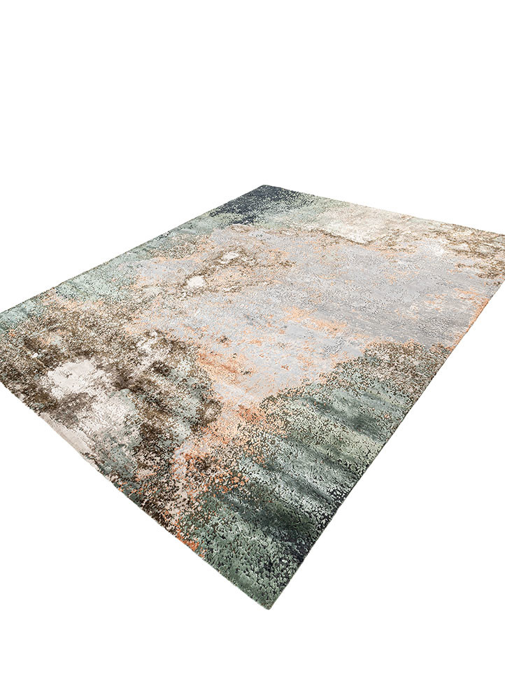 manifest ivory wool and bamboo silk hand knotted Rug - FoldShot